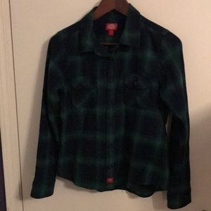 Dickies Plaid Flannel Button Down Shirt - M